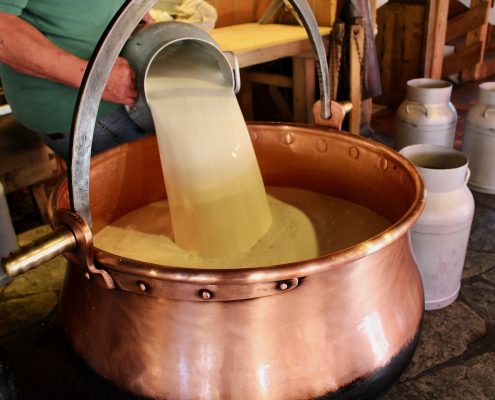 Making cheese in Chateau d'Oex switzerland-Canton of Vaud